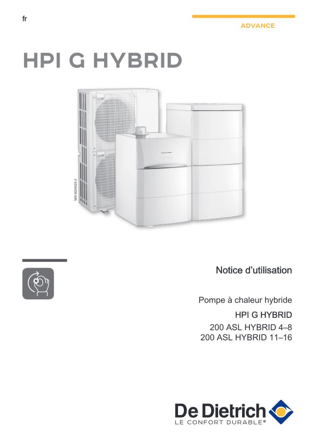Première page : Notice d'utilisation De Dietrich HPI G HYBRID 200 ASL HYBRID 11–16