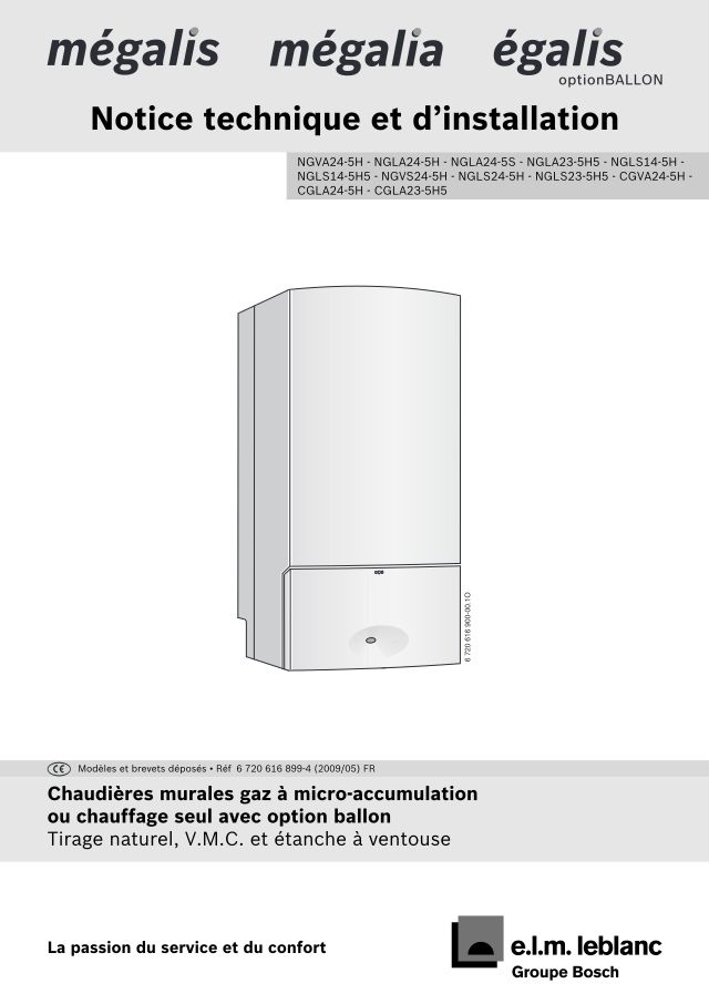 Première page : Notice d'installation Elm Leblanc CGLA24-6H NAT