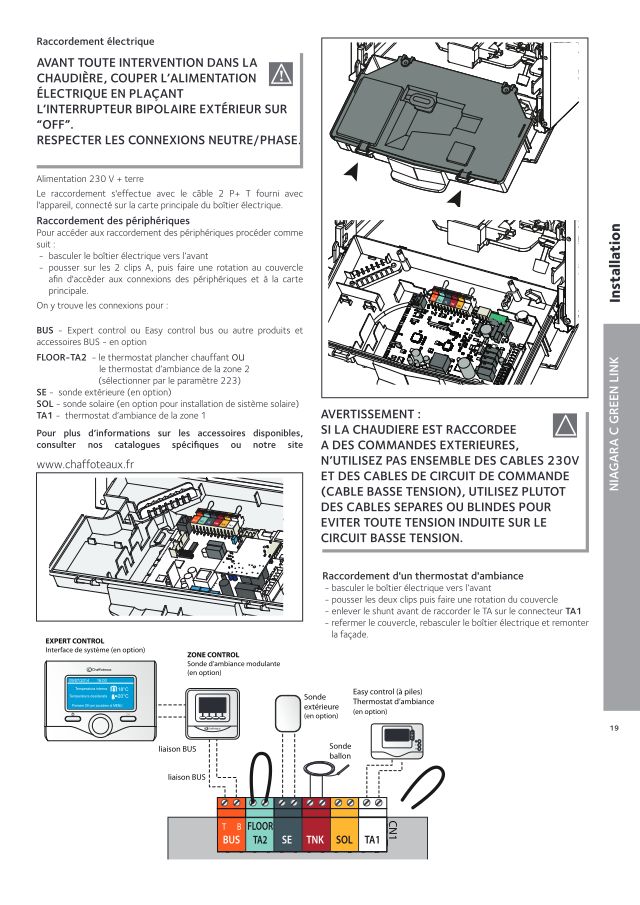 Première page : Schéma électrique Chaffoteaux NIAGARA C GREEN LINK 25