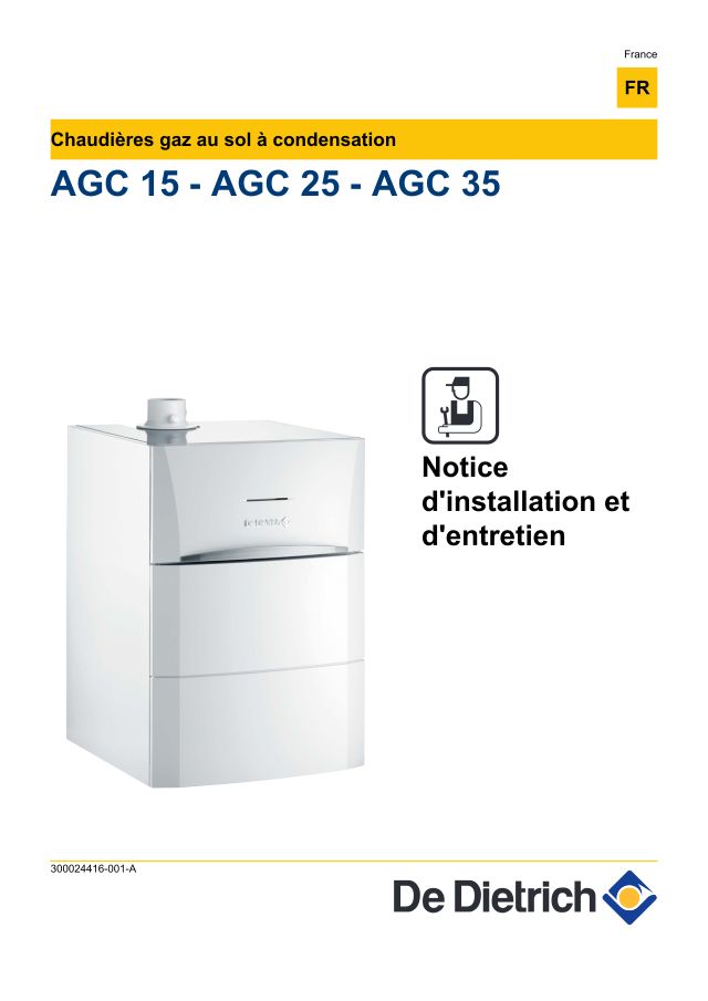 Première page : Notice d'installation De Dietrich Modulens AGC 15