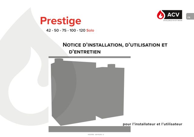 Première page : Notice d'installation ACV Prestige SOLO 75 MK4