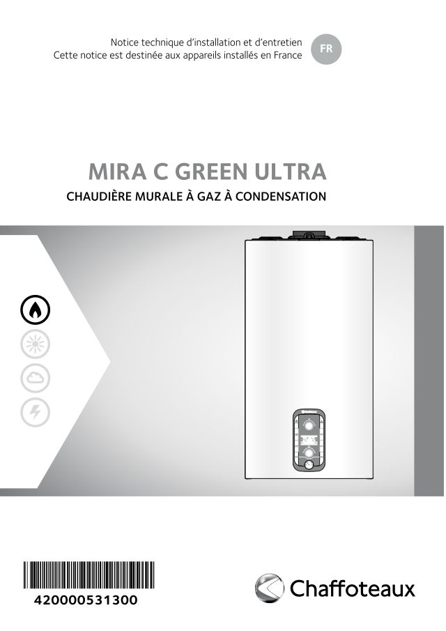 Première page : Notice d'installation Chaffoteaux Mira C Green Ultra D2 30