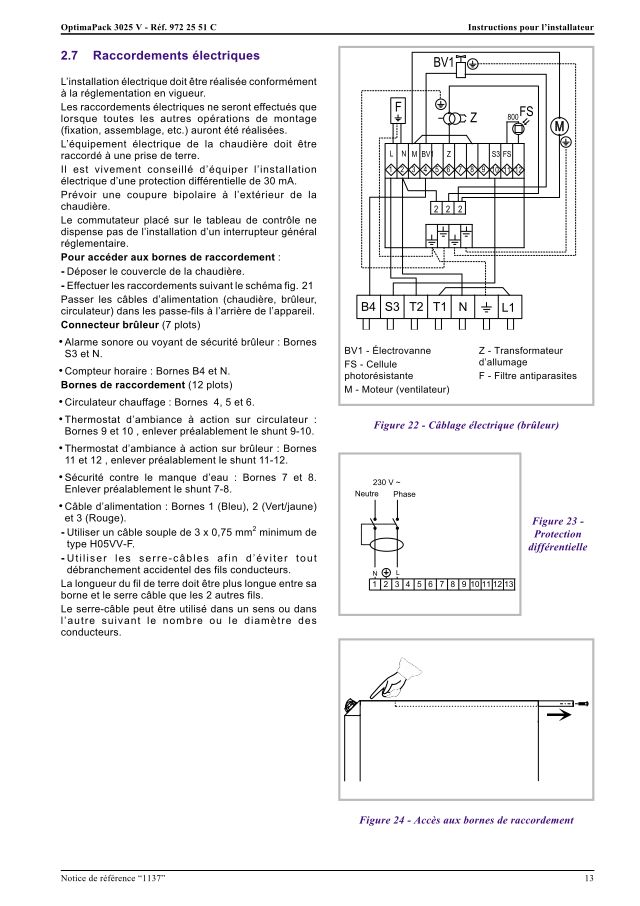 Première page : Schéma électrique Atlantic OPTIMA PACK 3025 V