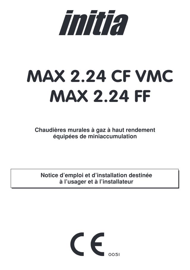 Première page : Notice d'utilisation Chappee INITIA MAX 2.24 FF