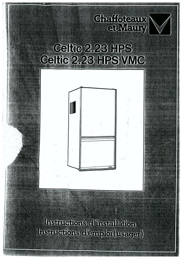 Premiere page : Notice d'installation Chaffoteaux CELTIC 2.28 CF HPS B/P (225921)