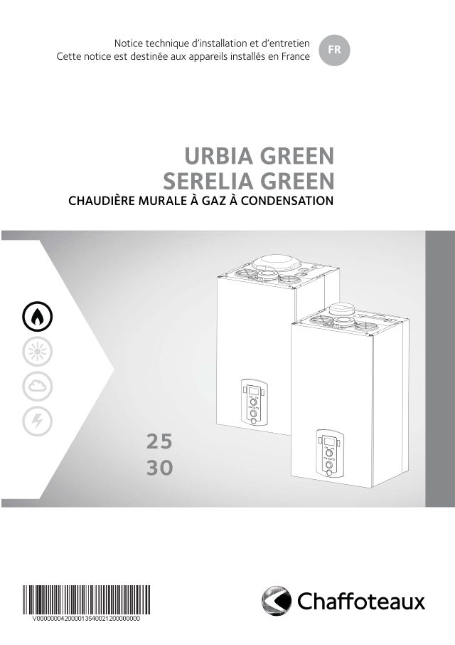 Première page : Notice d'installation Chaffoteaux SERELIA GREEN 25 FF N IT