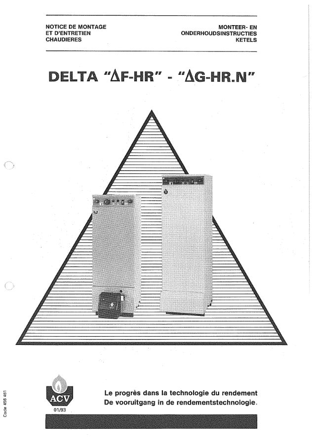Première page : Notice d'installation ACV Delta G 20 HRN