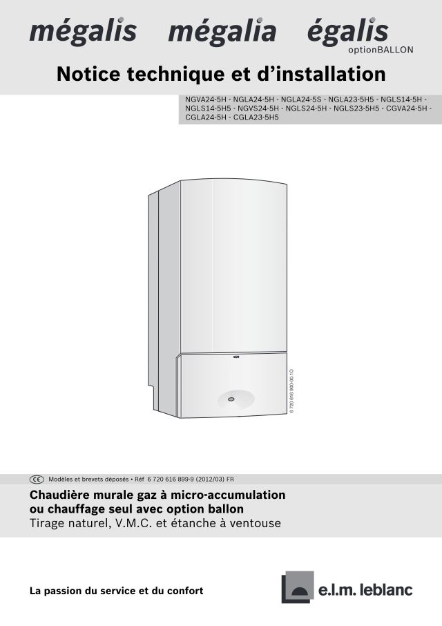 Premiere page : Notice d'installation Elm Leblanc MEGALIA CGLA24-5HB (7716704622)