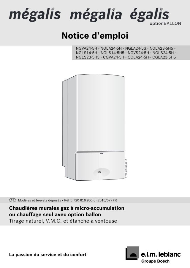 Première page : Notice d'utilisation Elm Leblanc MEGALIA CGLA23-6HB5 VMC