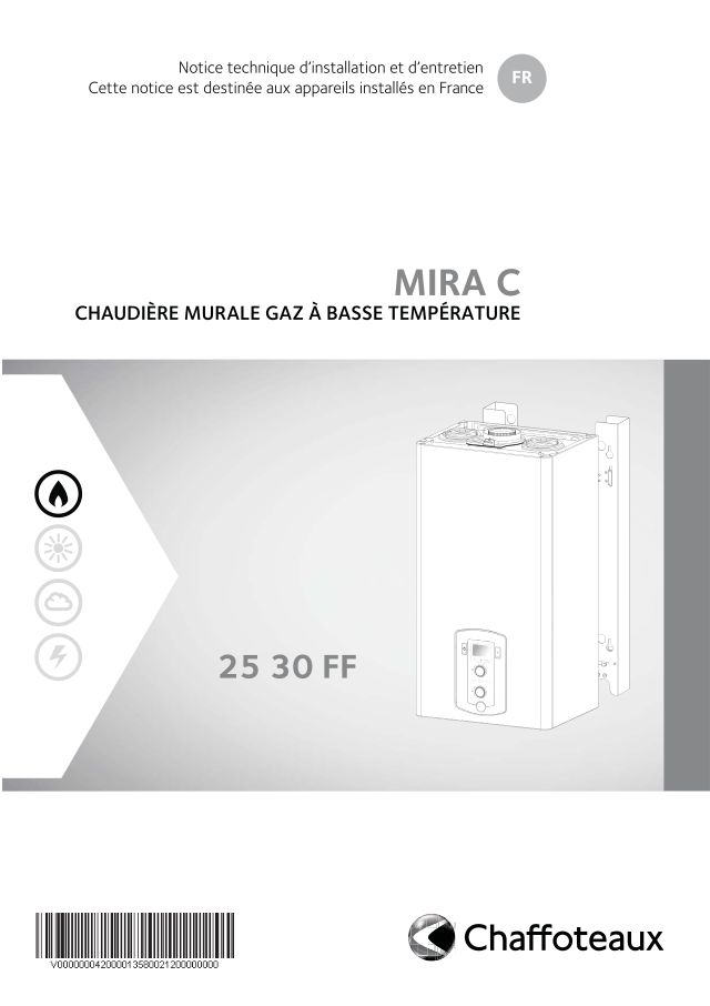 Première page : Notice d'installation Chaffoteaux MIRA C EVO 25 FF