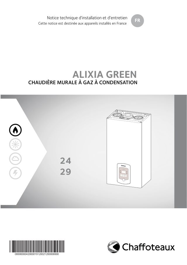 Première page : Notice d'installation Chaffoteaux ALIXIA GREEN 24