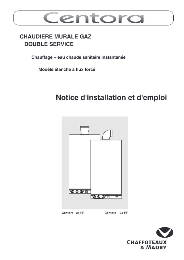Première page : Notice d'installation Chaffoteaux CENTORA 2.24 FF N FR