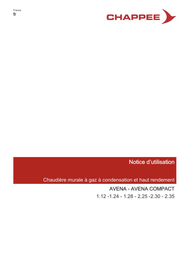 Premiere page : Notice d'utilisation Chappee AVENA 1.12 (7776011)