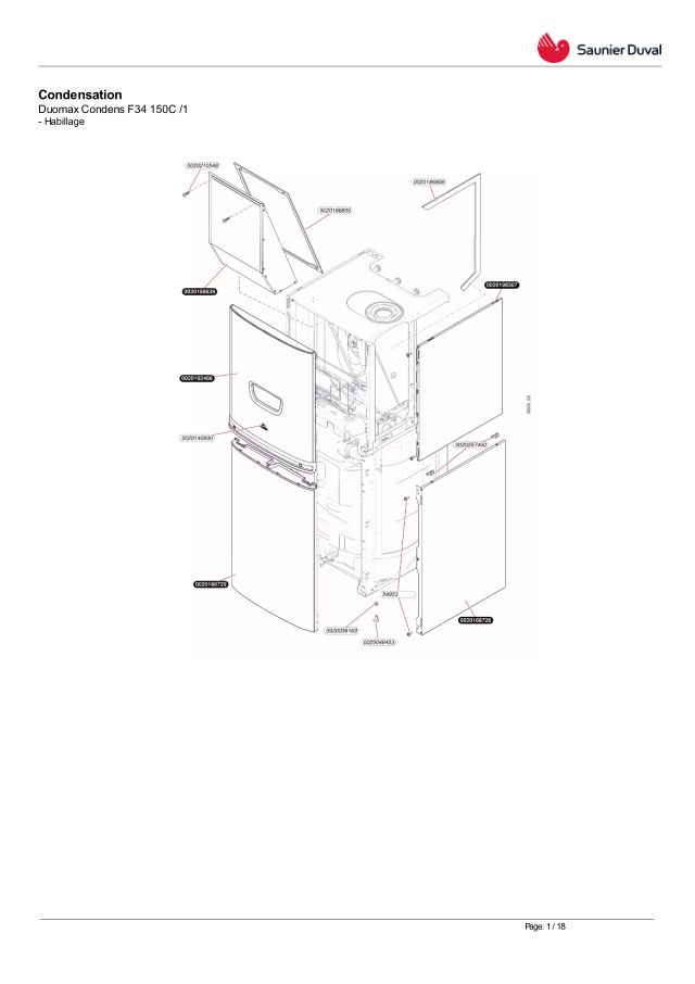 Première page : Pièces détachées Saunier Duval DUOMAX CONDENS F34 150C/1 (ES-FR)