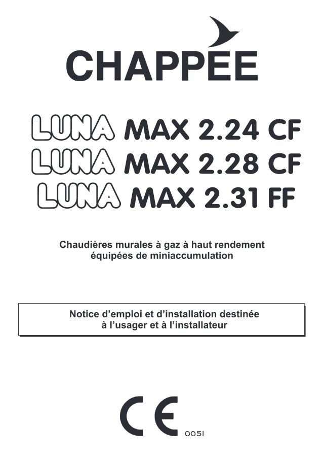 Première page : Notice d'installation Chappee LUNA MAX 2.31 FF