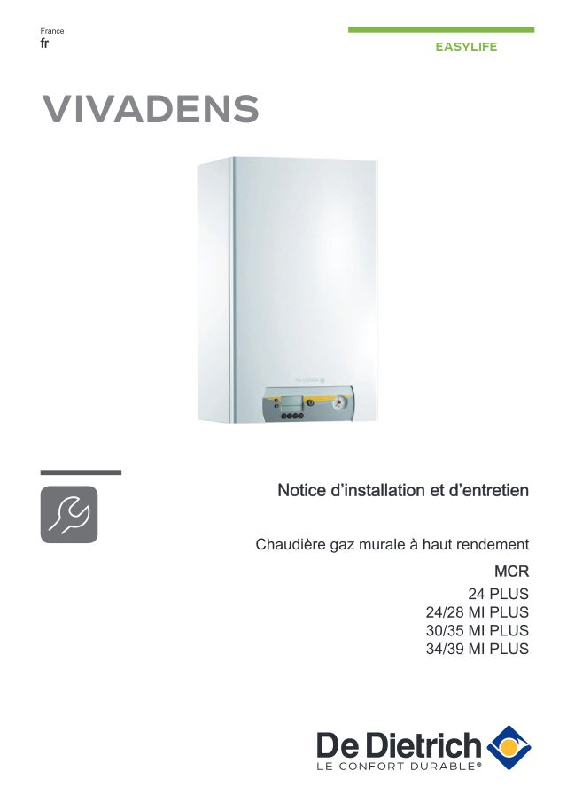 Première page : Notice d'installation De Dietrich VIVADENS MCR 24/28 MI PLUS