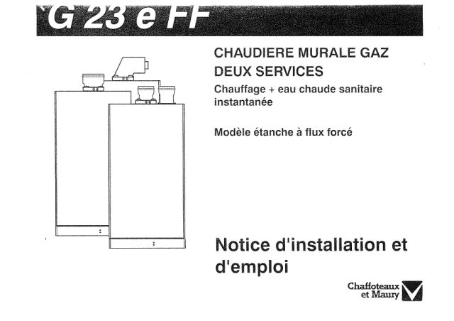Première page : Notice d'utilisation Chaffoteaux G 23 E FF P FR