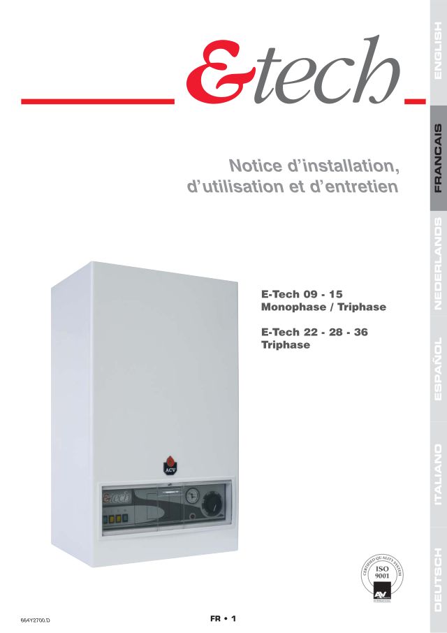 Premiere page : Notice d'utilisation ACV ET 09 kW (00077001)