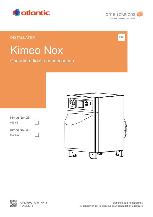 Premiere page : Notice d'installation Atlantic KIMEO NOX 25 FF (026225)