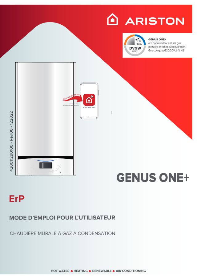 Première page : Notice d'utilisation Ariston GENUS ONE+ 30 FR