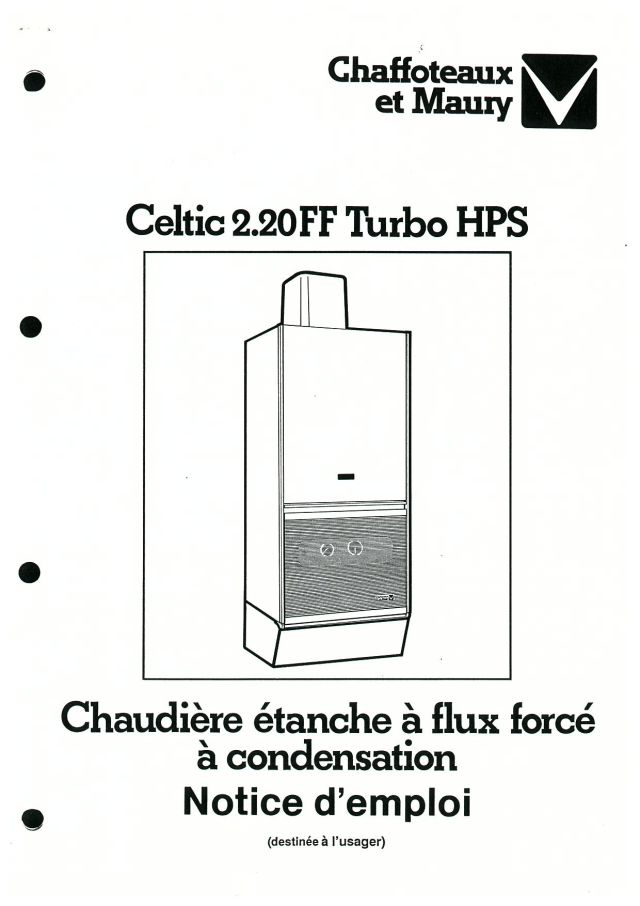 Première page : Notice d'installation Chaffoteaux CELTIC TURBO 2.20 CFA