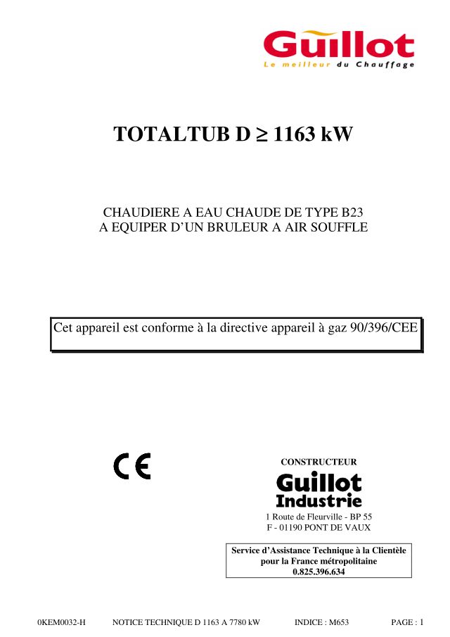 Premiere page : Notice d'installation Atlantic Solutions Chaufferie TOTALTUB D 2908 (051897)