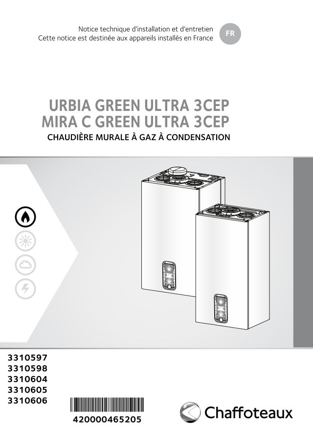 Première page : Notice d'installation Chaffoteaux MIRA C GREEN ULTRA 30 3CEP