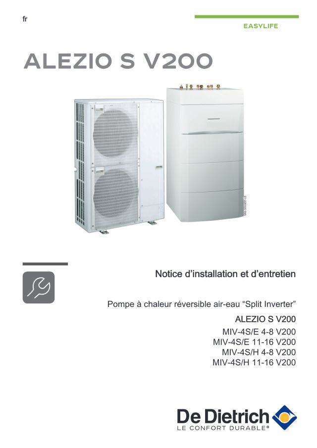 Première page : Notice d'installation De Dietrich ALEZIO S V200 MIV-4S/E 11-16 V200