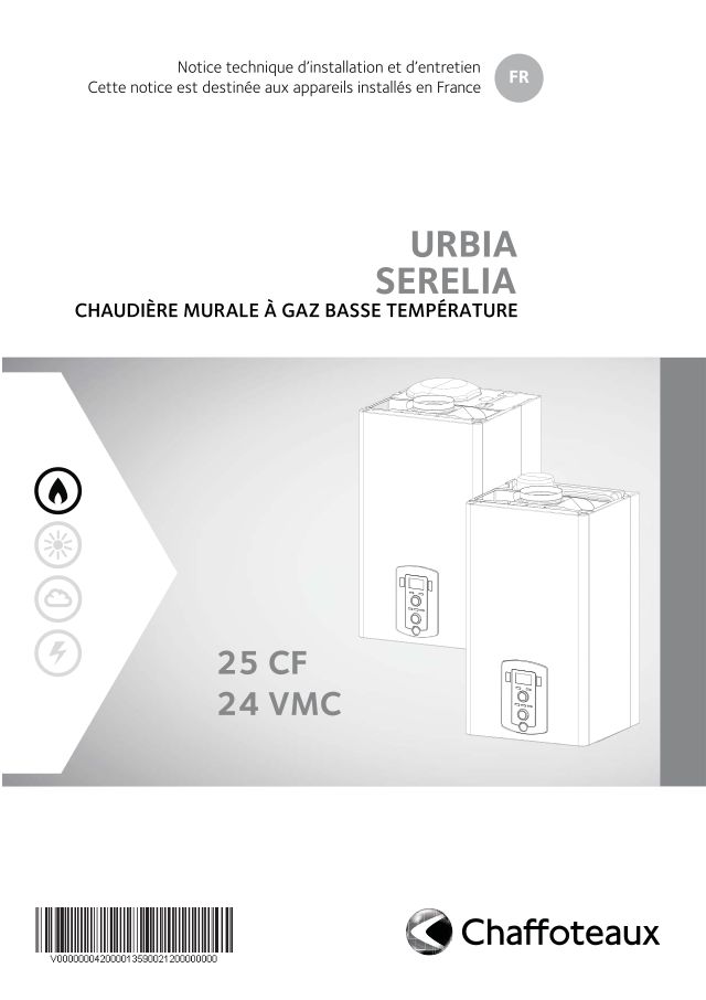 Première page : Notice d'installation Chaffoteaux URBIA 24 VMC N FR