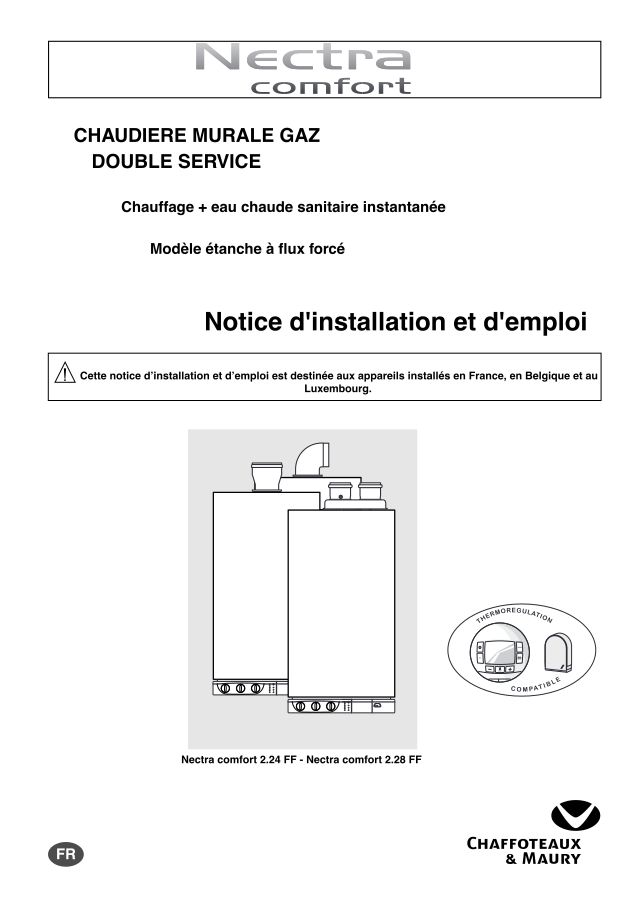 Premiere page : Notice d'utilisation Chaffoteaux NECTRA COMFORT 2.24 FF N BE (201606781037)