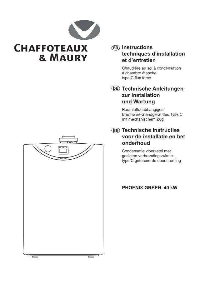 Première page : Notice d'installation Chaffoteaux PHOENIX GREEN 42
