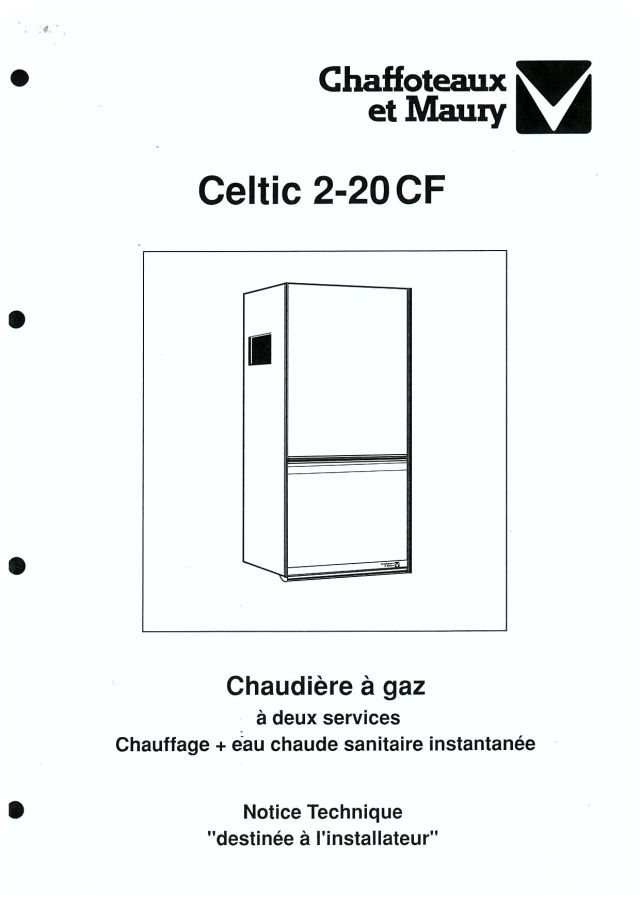 Premiere page : Notice d'installation Chaffoteaux CELTIC 2.20 CF N FR (224531)