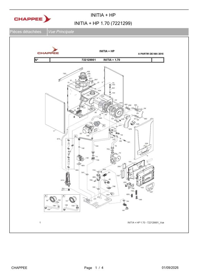 Première page : Pièces détachées Chappee INITIA + HP 1.70