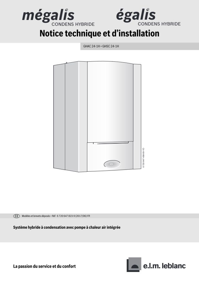 Première page : Notice d'installation Elm Leblanc MEGALIS HYBRID CONDENS GHSC 24-1HN