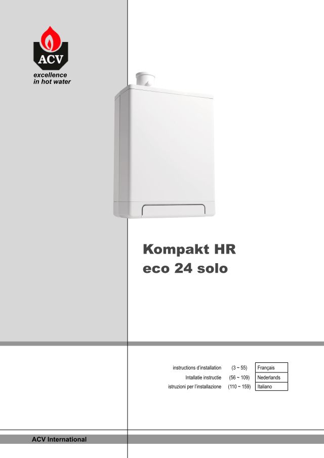 Première page : Notice d'installation ACV KOMPAKT HR ECO 24 SOLO
