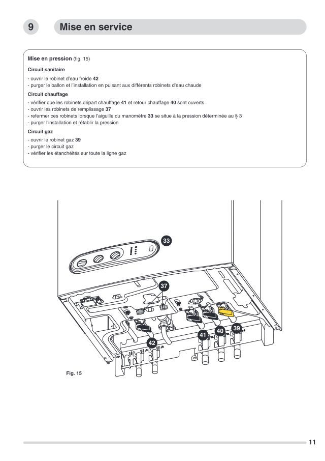 Première page : Notice mise en service Chaffoteaux BALIXIA 24 VMC N FR