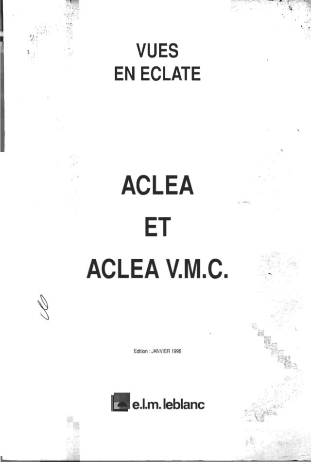Première page : Pièces détachées Elm Leblanc ACLEA GLM523CB
