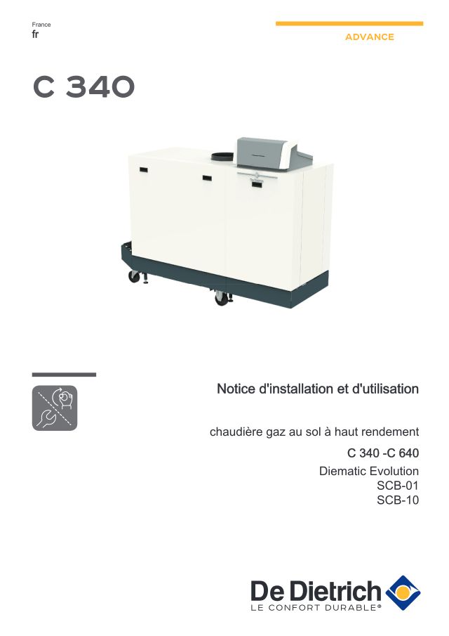 Première page : Notice d'installation De Dietrich C 330-350 Eco