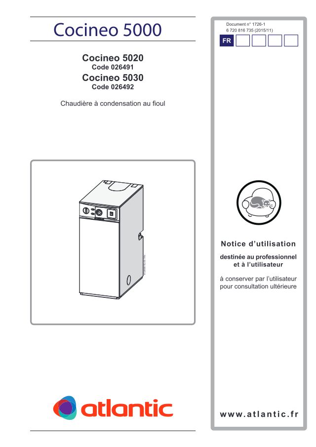 Première page : Notice d'utilisation Atlantic COCINEO 5030