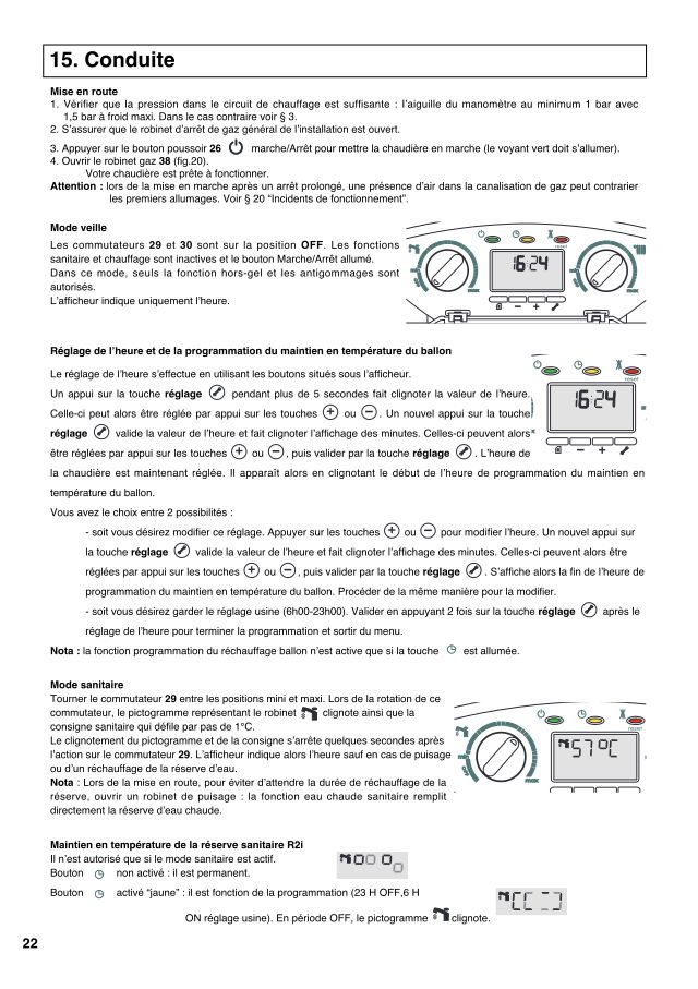 Première page : Tableau des paramètres Chaffoteaux ALUDRA DELTA 24 FF N FR