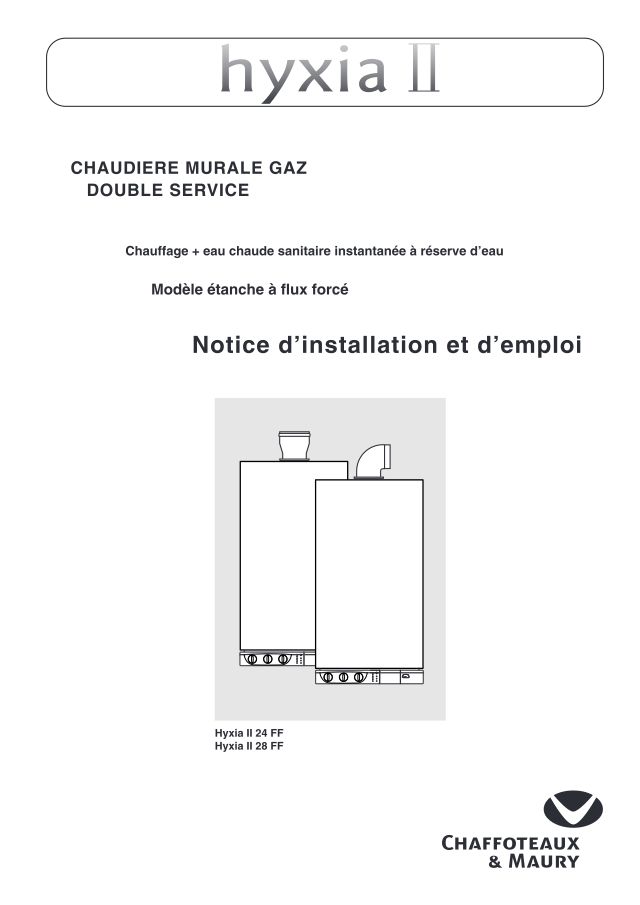 Première page : Notice d'utilisation Chaffoteaux HYXIA II 28 FF N FR