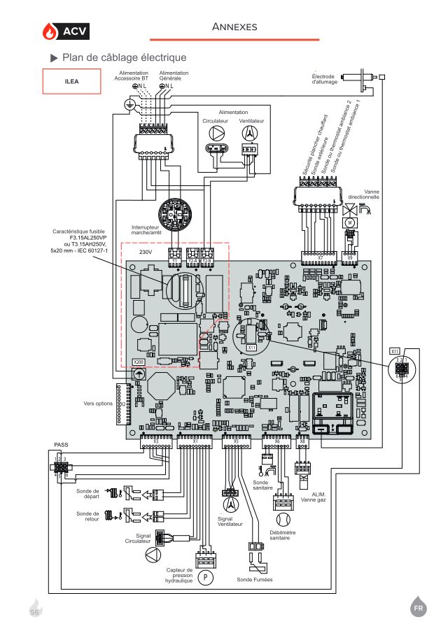 Première page : Schéma électrique ACV ILEA COMBI 25/35