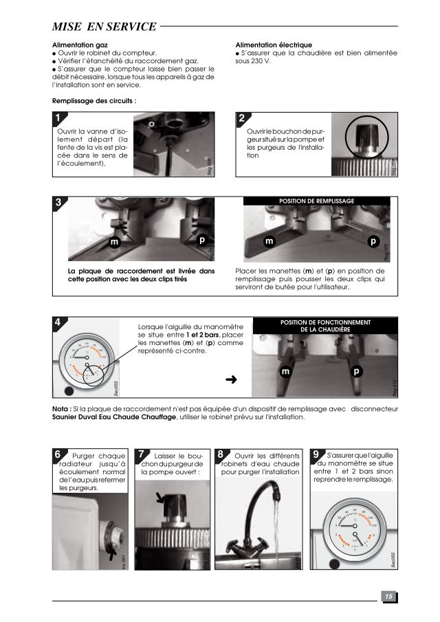 Première page : Notice mise en service Saunier Duval THEMA F 23