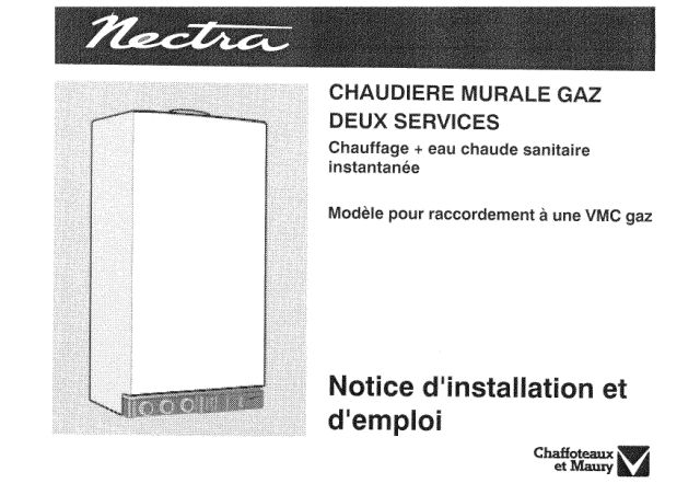 Première page : Notice d'utilisation Chaffoteaux NECTRA 2.23 VMC GPO FR