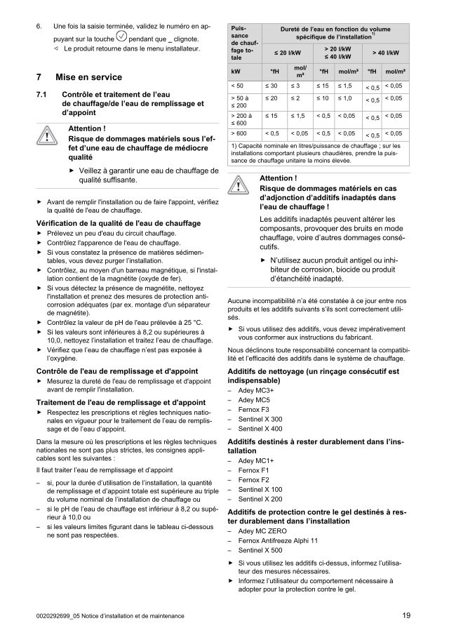 Première page : Notice mise en service Saunier Duval ThemaFast Condens 36