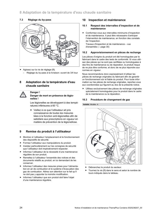 Première page : Notice de maintenance Saunier Duval ThemaPlus Condens 30-B