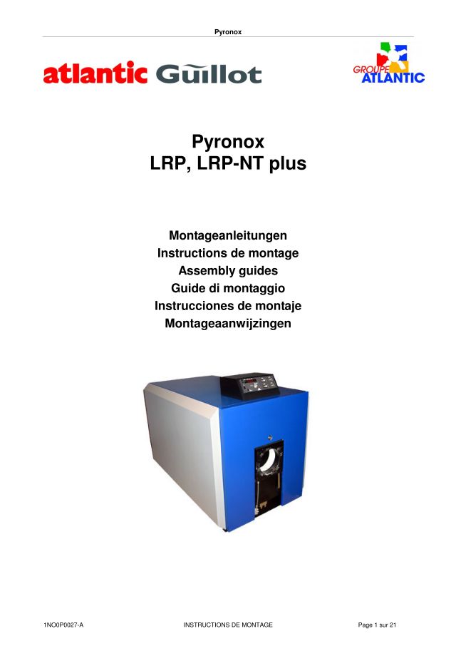 Premiere page : Notice d'installation Atlantic Solutions Chaufferie PYRONOX LRP 14 (4B) (053614)