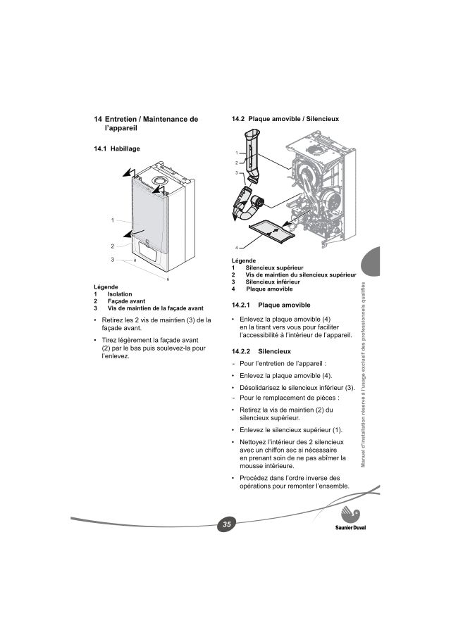 Première page : Notice de maintenance Saunier Duval THEMAPLUS CONDENS F 24 E
