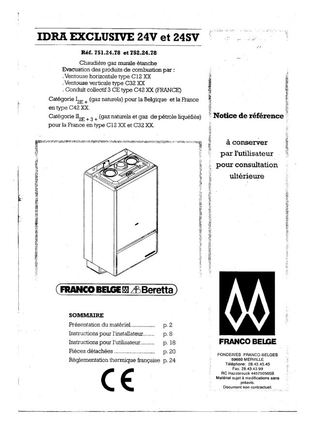 Premiere page : Notice d'utilisation Atlantic IDRA EXCLUSIVE 24 SVP (021461)