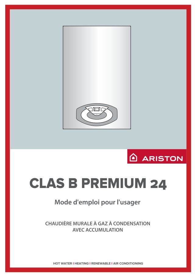 Première page : Notice d'utilisation Ariston CLAS B PREMIUM 24 FR